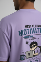 Men's Oversized T-Shirt 'Installing Motivation' Print
