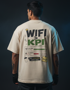 Men's Oversized T-shirt 'WiFi > KPI' Print