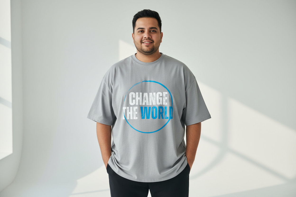 Men’s Premium Oversized T-Shirt change the world