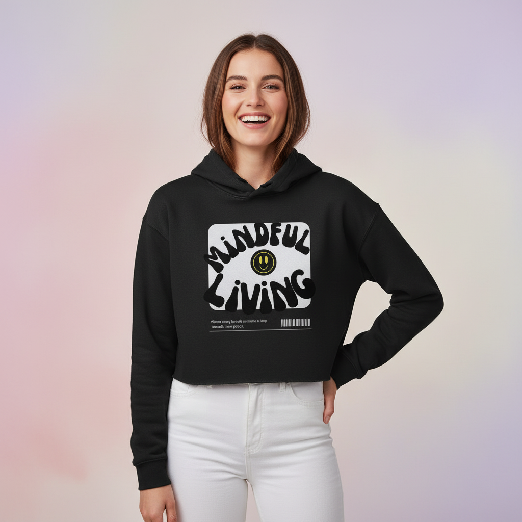 Women’s Crop Hoodie Mindful print