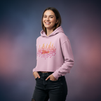 Women’s Crop Hoodie Music Print