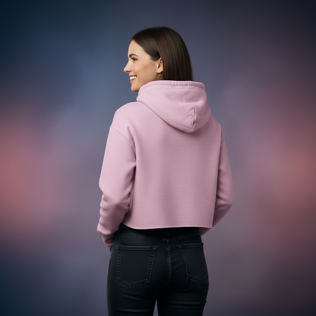 Women’s Crop Hoodie Music Print