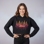 Women’s Crop Hoodie Music Print