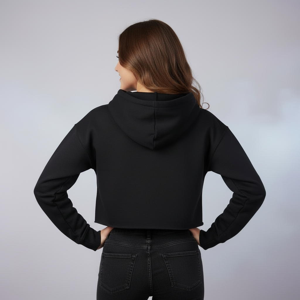 Women’s Crop Hoodie Music Print