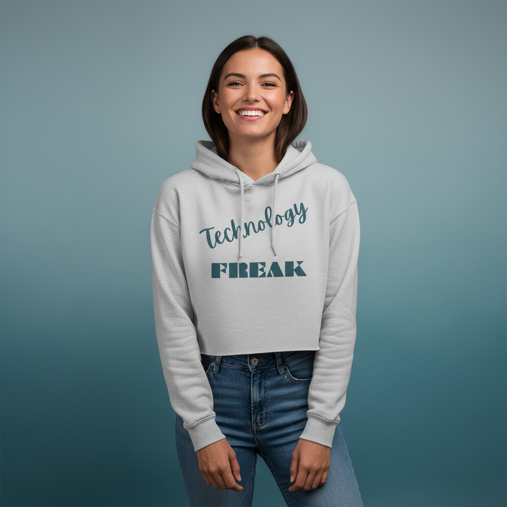 Women’s Crop Hoodie Tech Freak Print