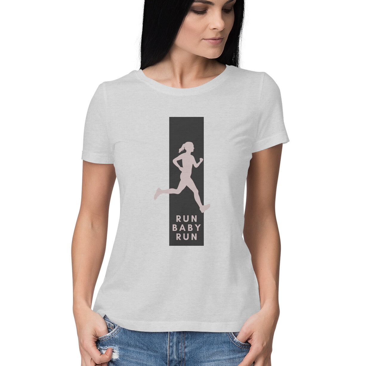 Women’s Round Neck T-Shirt Run Print