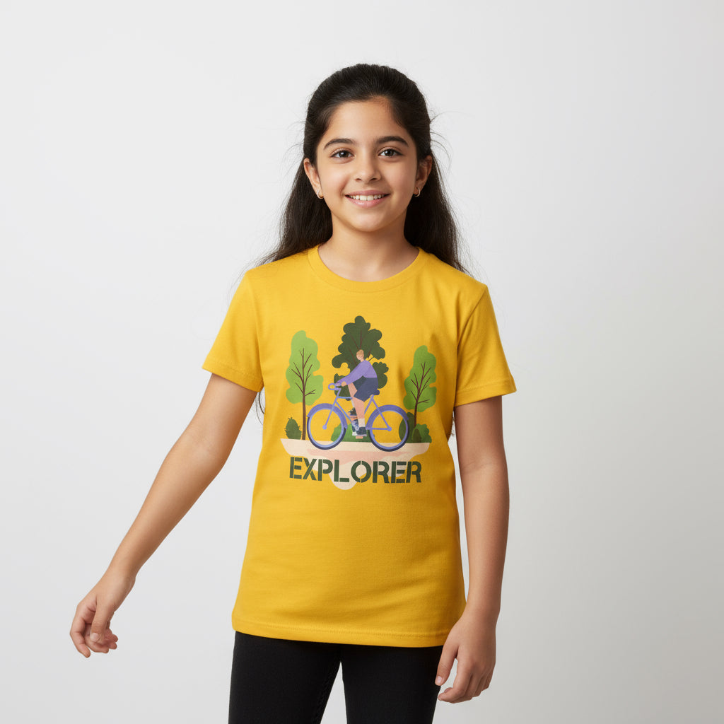 Kids Unisex T-Shirt Cycling in Nature Print