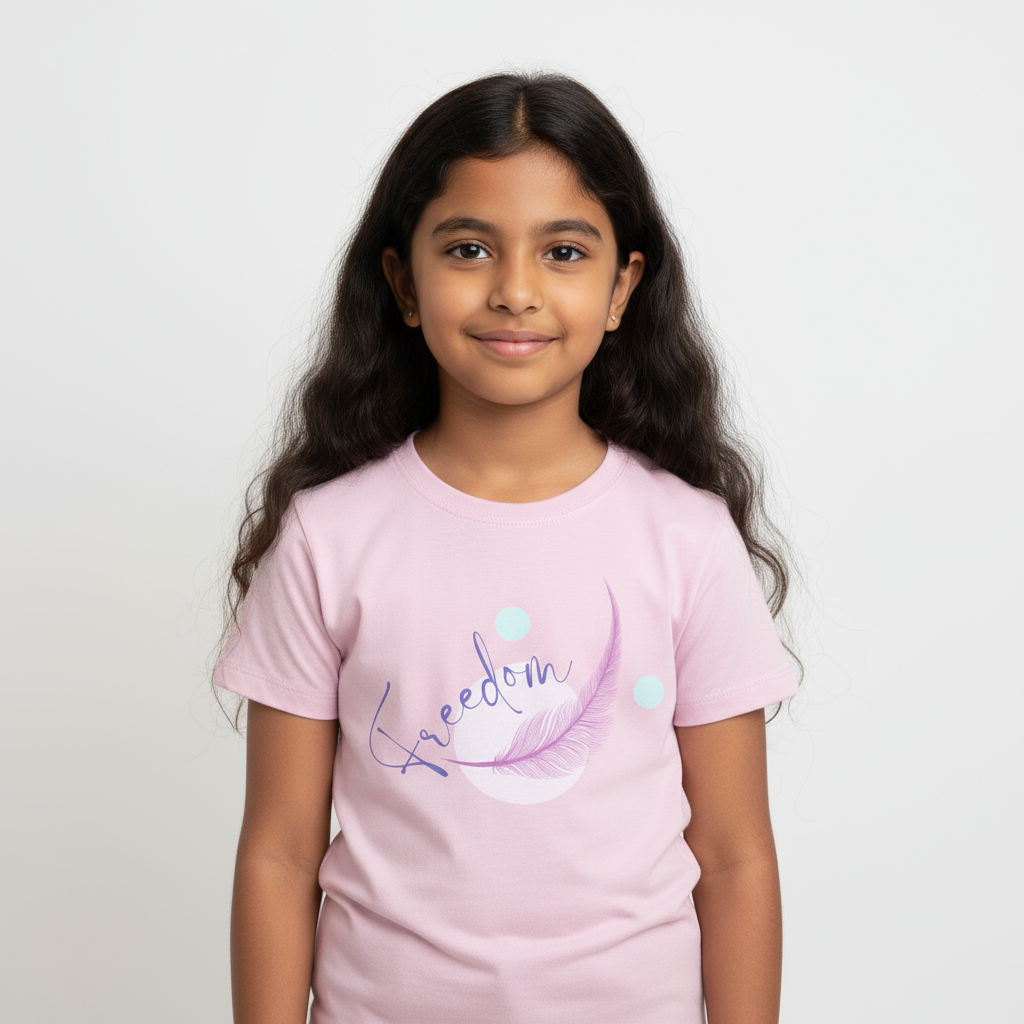 Kids Girl's T-Shirt Freedom Print