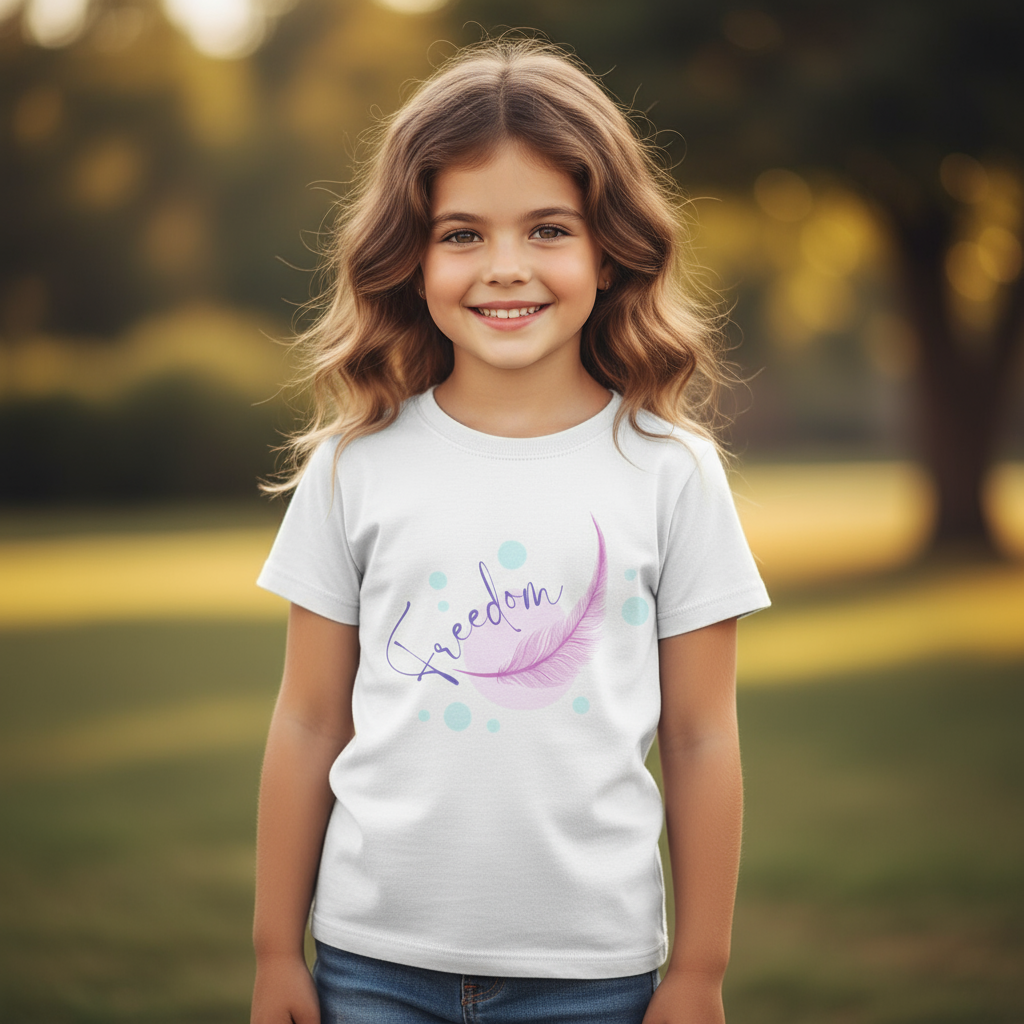 Kids Girl's T-Shirt Freedom Print