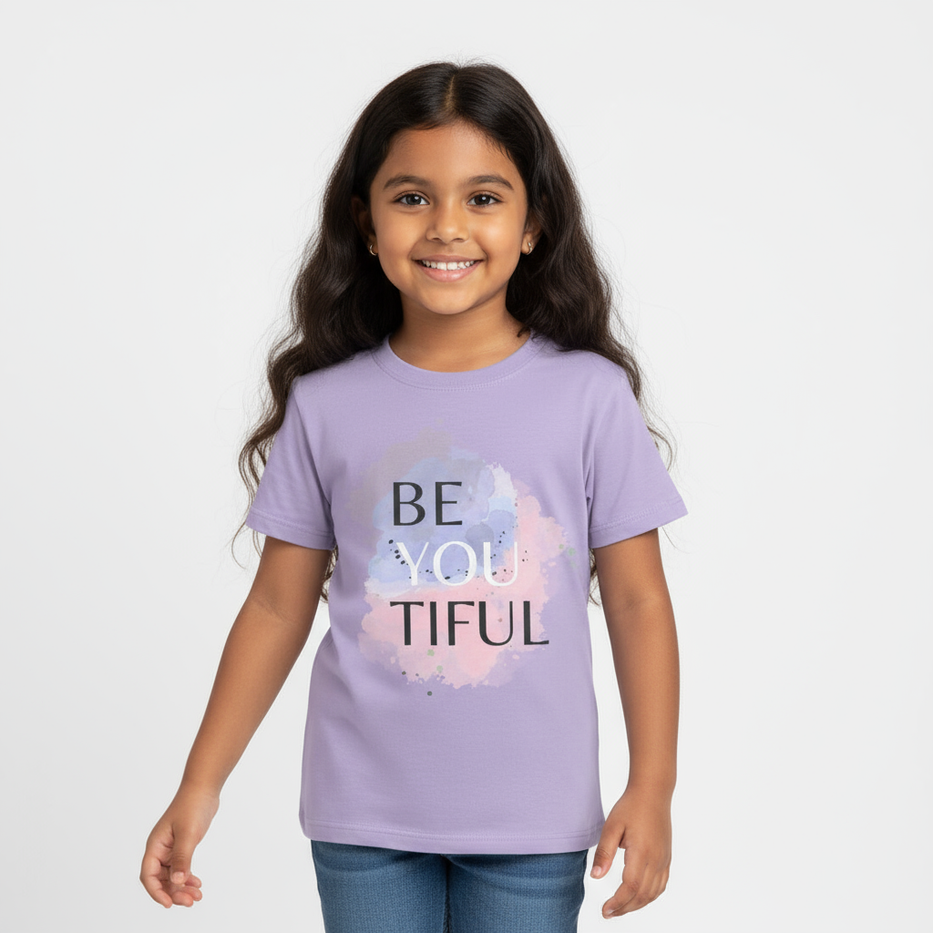 Kids Girl's T-Shirt Be you tiful Print