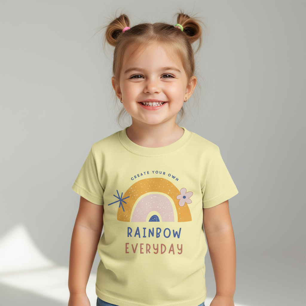 Kids Toddlers  Girl's T-Shirt Rainbow Print