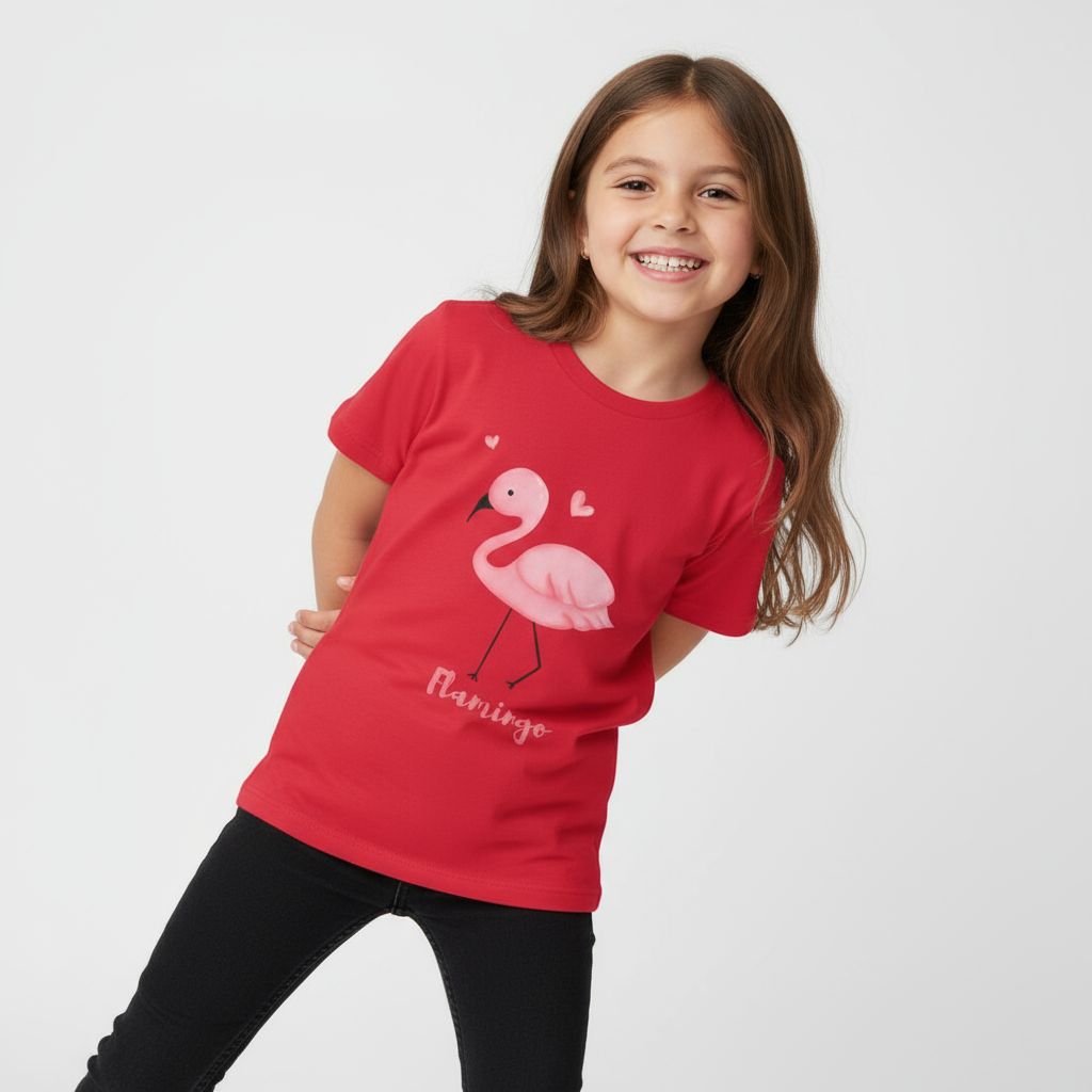 Kids Girl's T-Shirt Flamingo Print