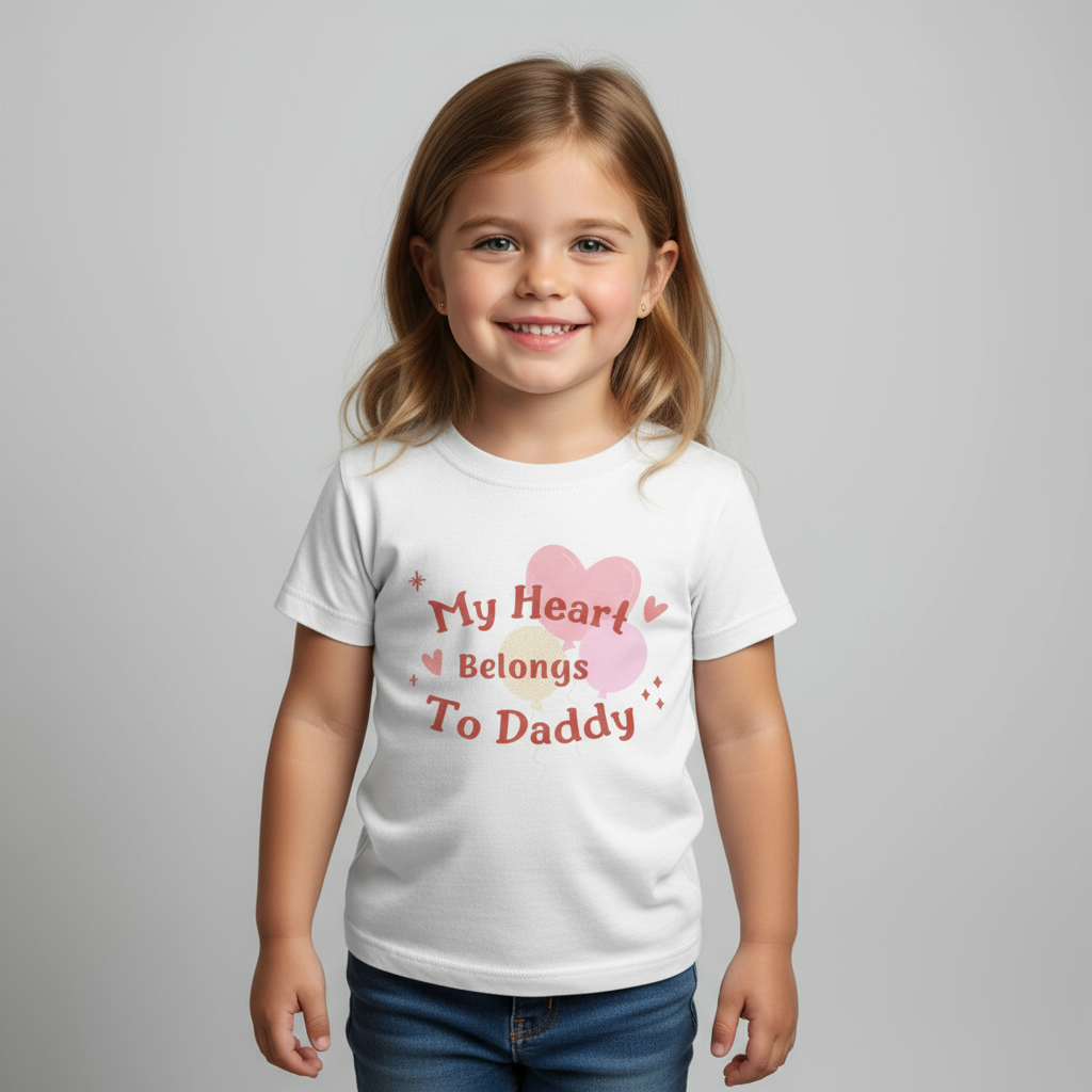 Kids Toddlers Girl's T-Shirt Heart Print