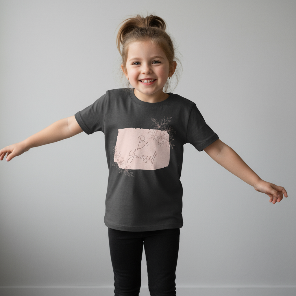Kids Girl's T-Shirt Be Yourself Print