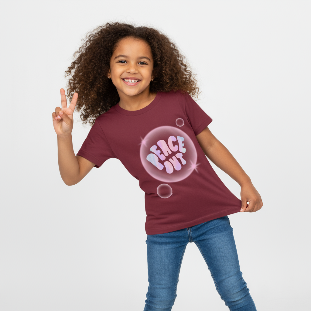 Kids Girl's T-Shirt Peace Out Print