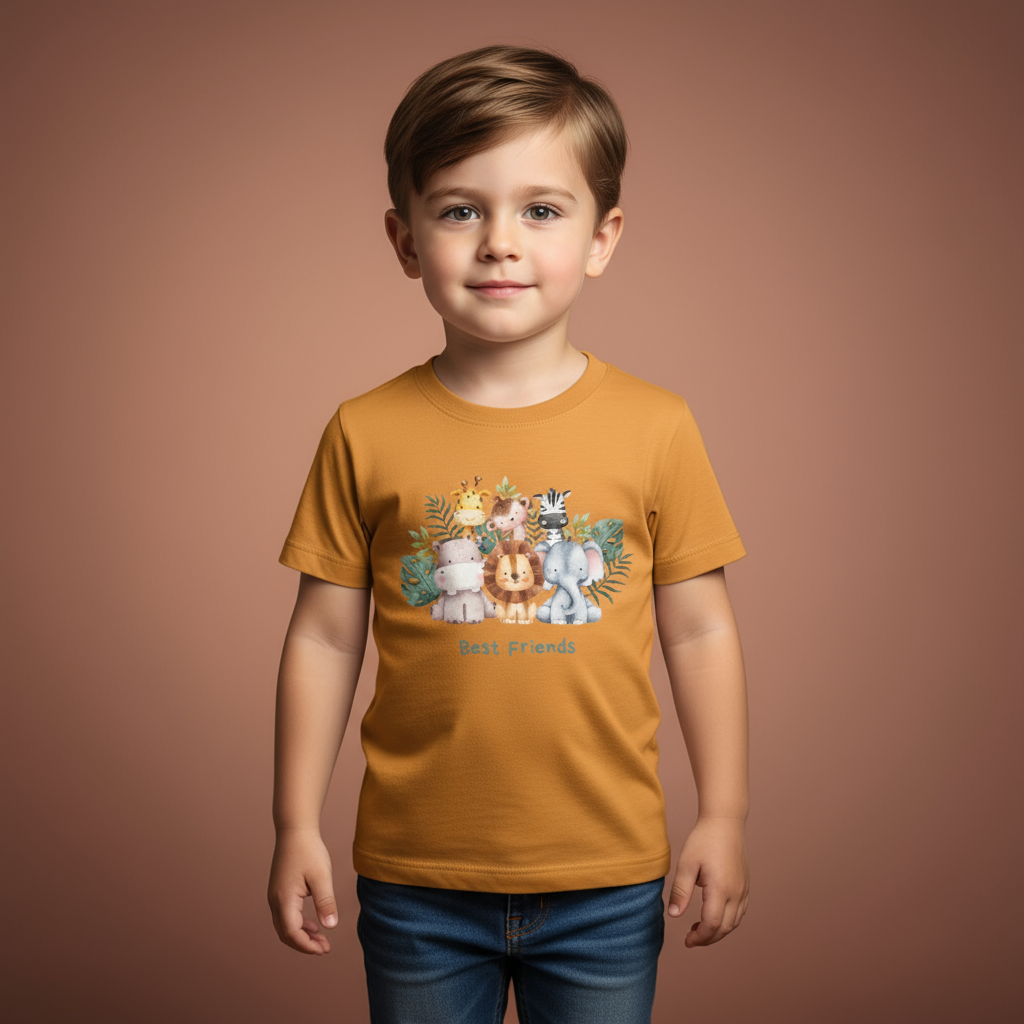 Kids Toddlers Unisex T-shirt Animals Print