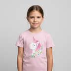 Girls Short Sleeves T-shirts for kids Unicorn Print