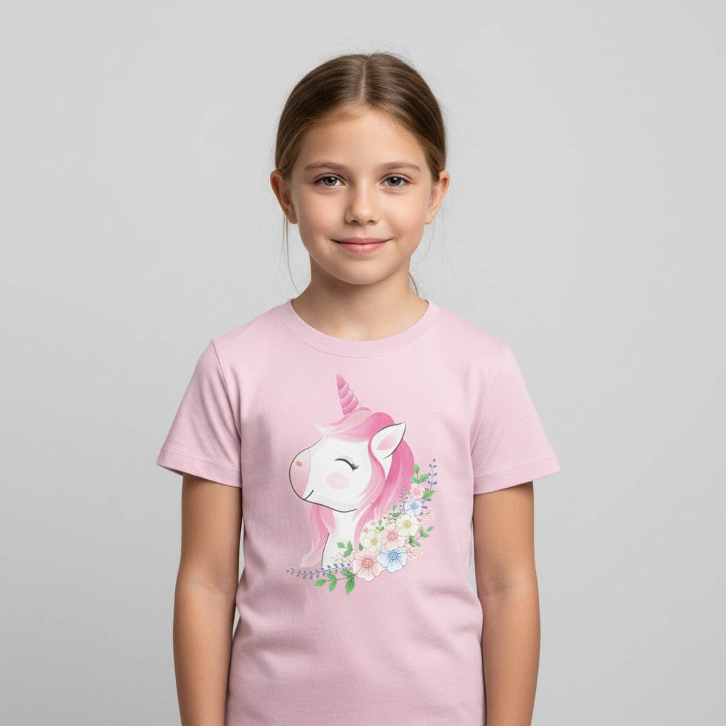 Girls Short Sleeves T-shirts for kids Unicorn Print