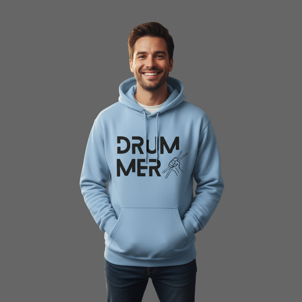 Men's Hoodie Drummer Print