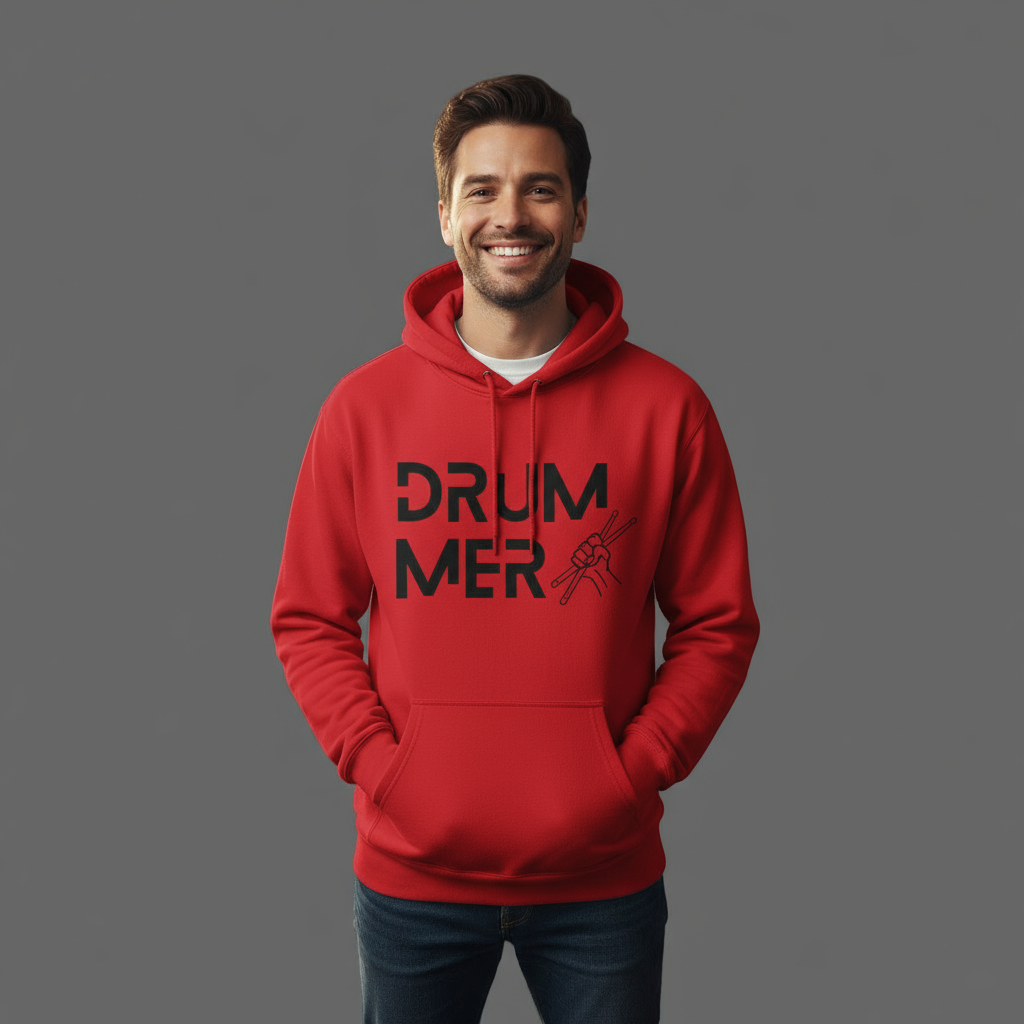 Men's Hoodie Drummer Print