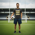 Men's Half Sleeves T-shirt Run Kick Goal T-Shirt