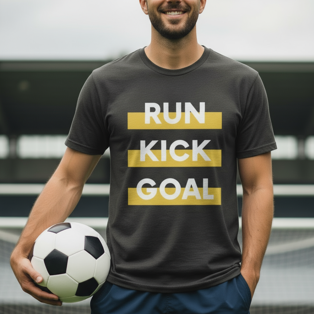 Men's Half Sleeves T-shirt Run Kick Goal T-Shirt