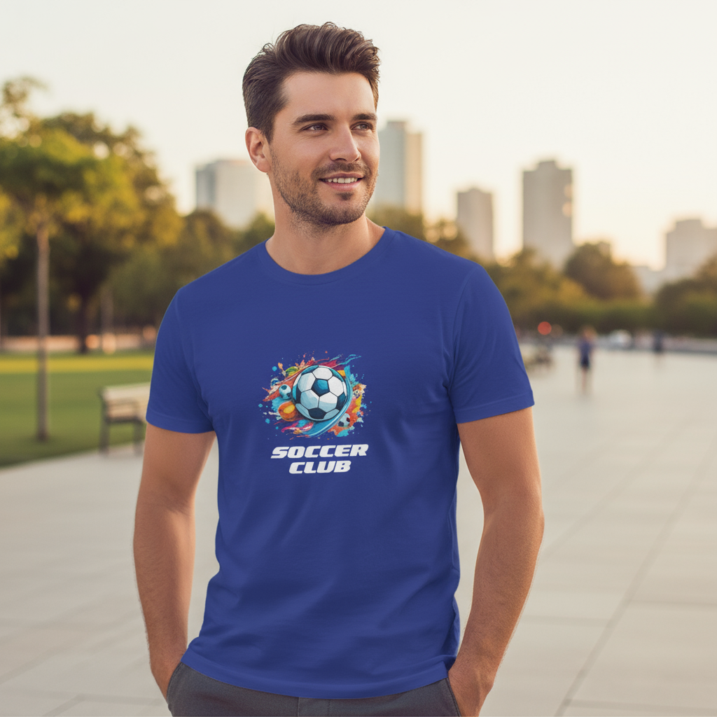 Men's Soccer Print Regular T-Shirt
