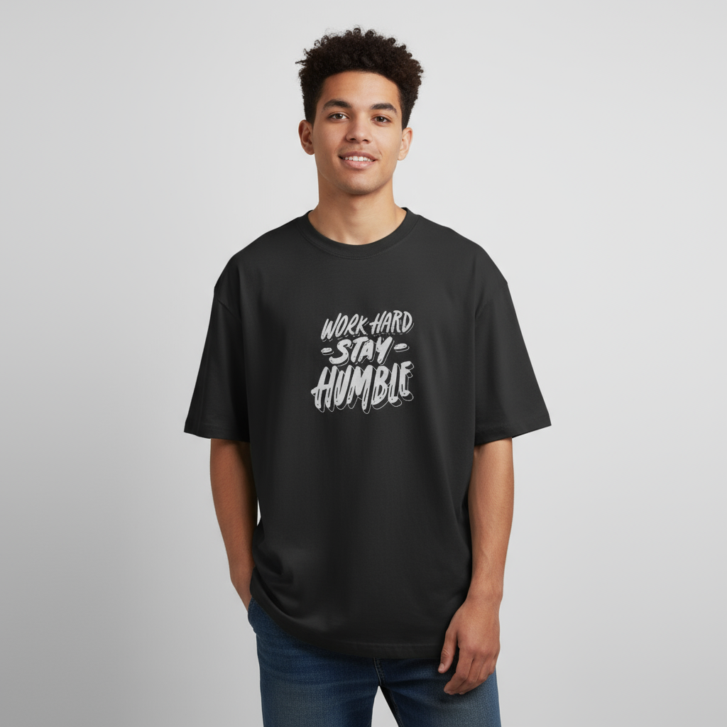 Men's Oversized T-Shirt Stay Humble Print