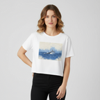 Women's Crop Top Ocean Print