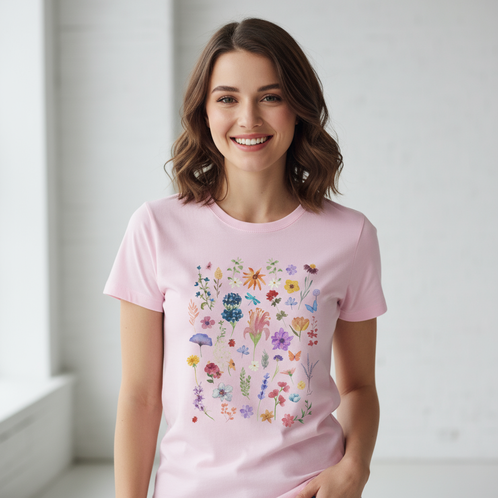 Women's  Short Sleeves T-Shirt Floral Print