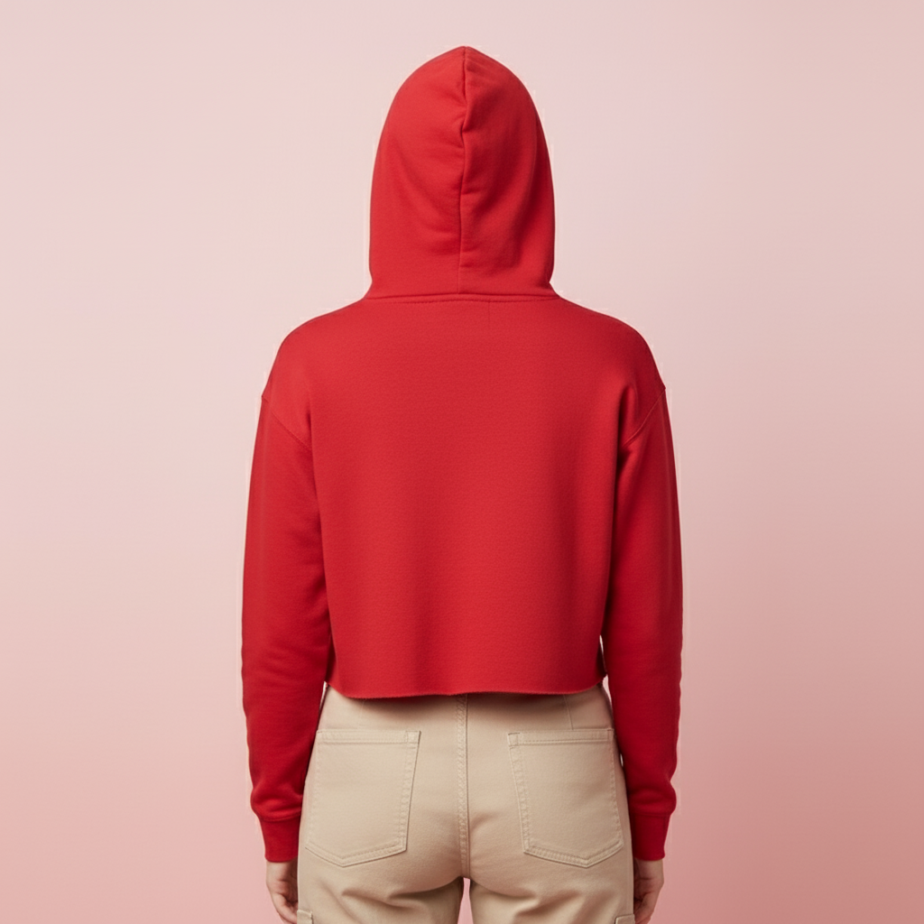 Women's Crop Hoodie Emoticon Print