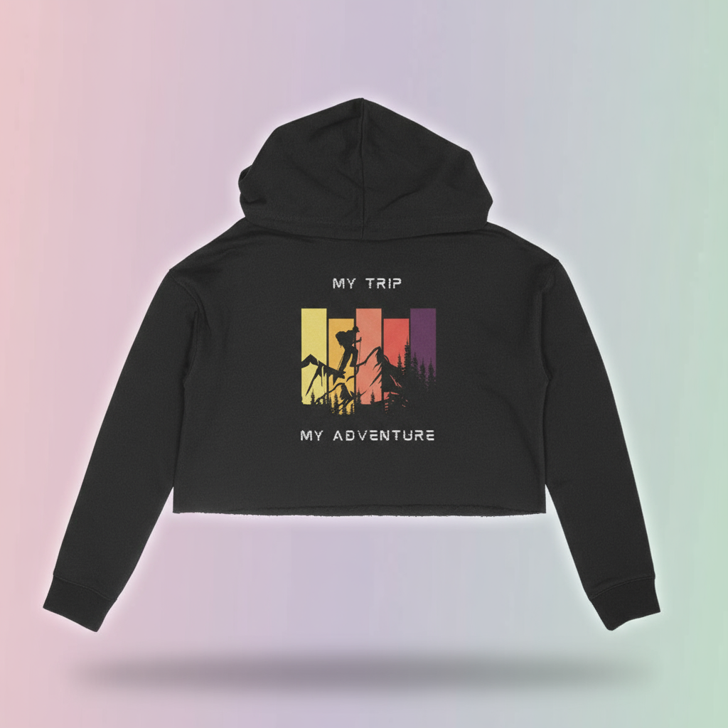Women's Crop Hoodie Trip Adventure Print