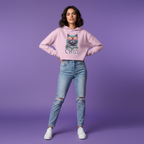 Women's Crop Hoodie Cat Chill Print