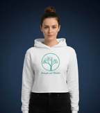 Women's Crop Hoodie Strength and Wisdom Print
