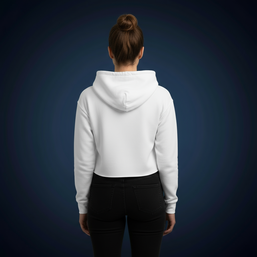 Women's Crop Hoodie Strength and Wisdom Print