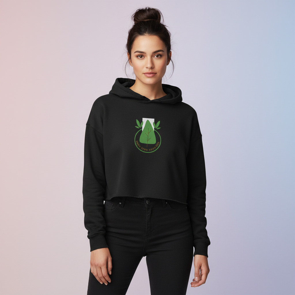 Women's Crop Hoodie Save Tree print