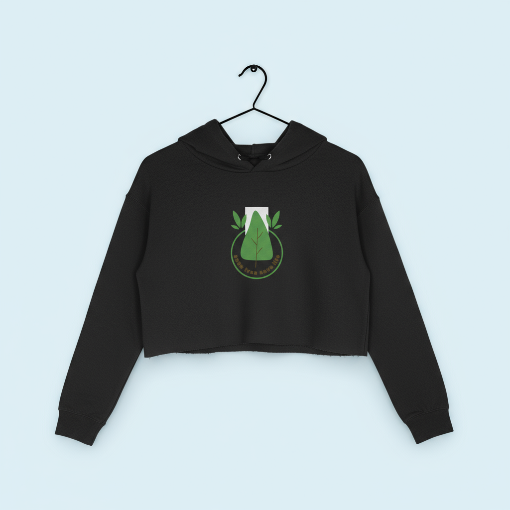 Women's Crop Hoodie Save Tree print