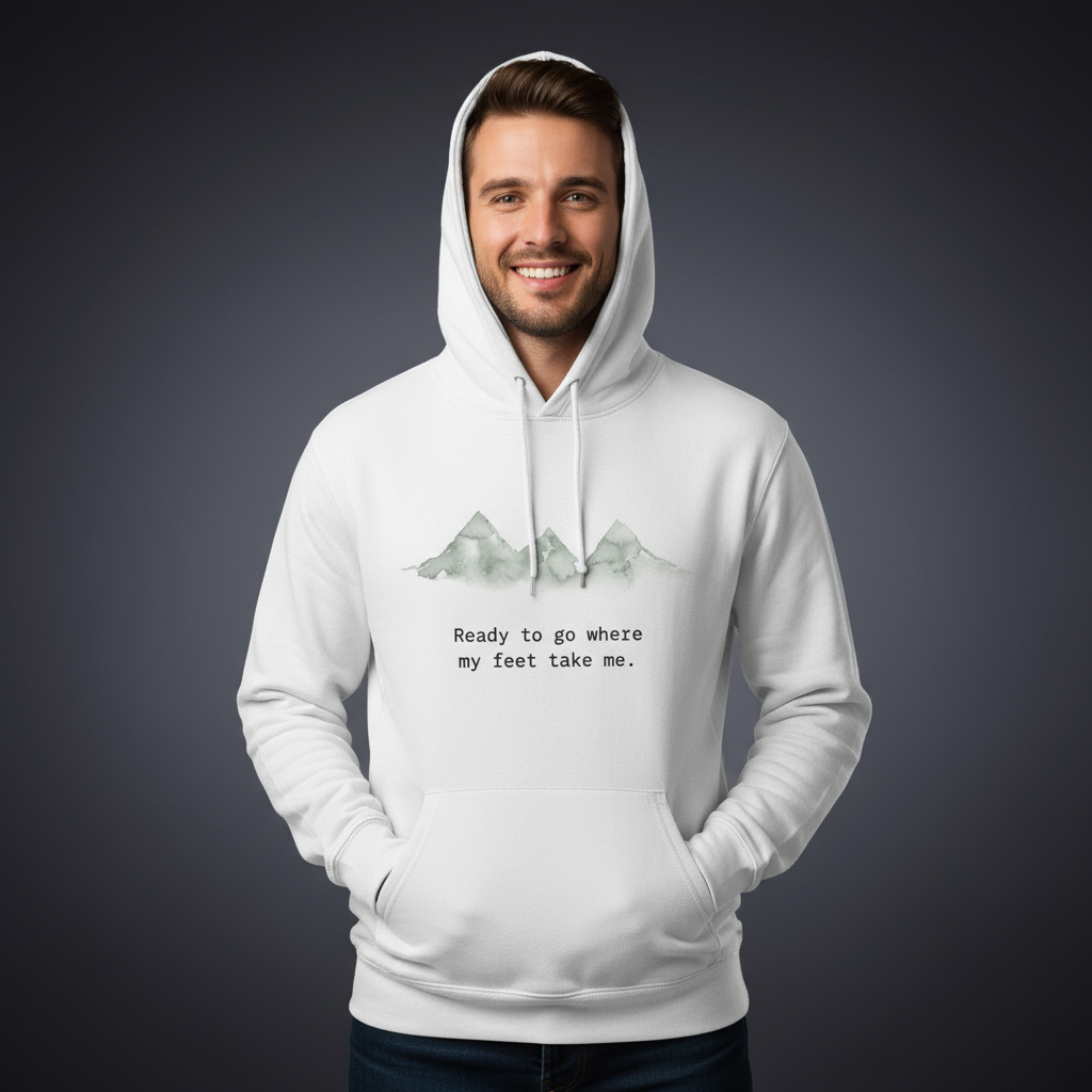 Men's Hoodie Mountain Print