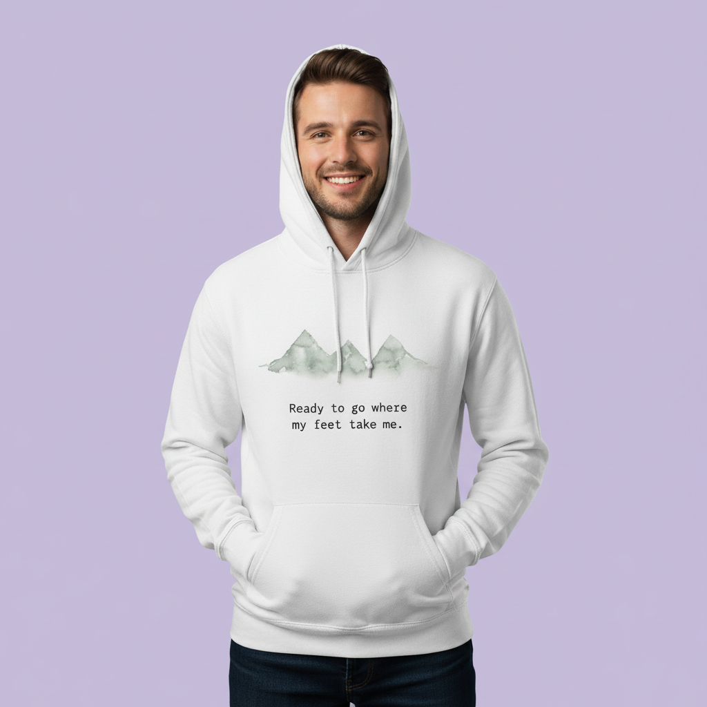 Men's Hoodie Mountain Print