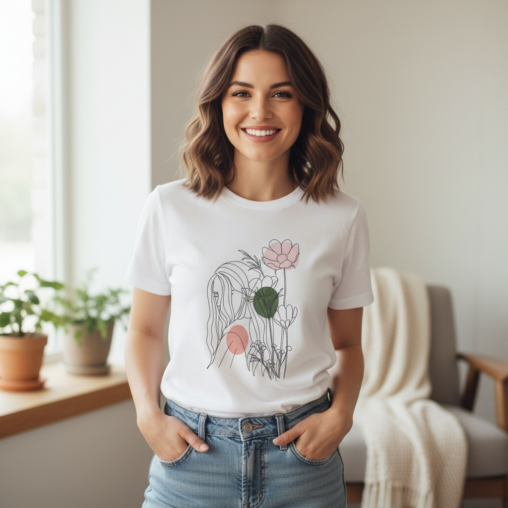 Women's Regular T-Shirt Floral T-Shirt