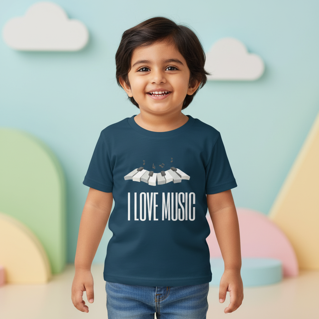 Kids Toddlers Tshirt Music Print