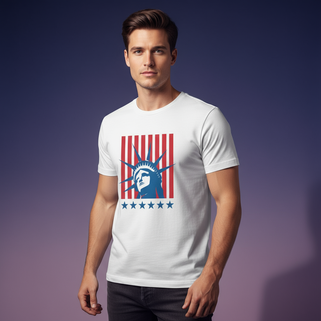 Men's Regular T-Shirt Statue of Liberty Print