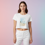 Women's Crop Top Beach Print