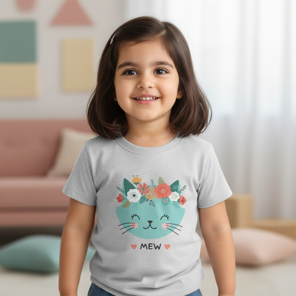Toddler's T-Shirt Mew Cat Print