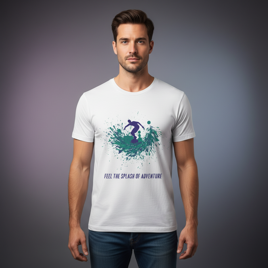 Men's Regular T-Shirt Surfing Print