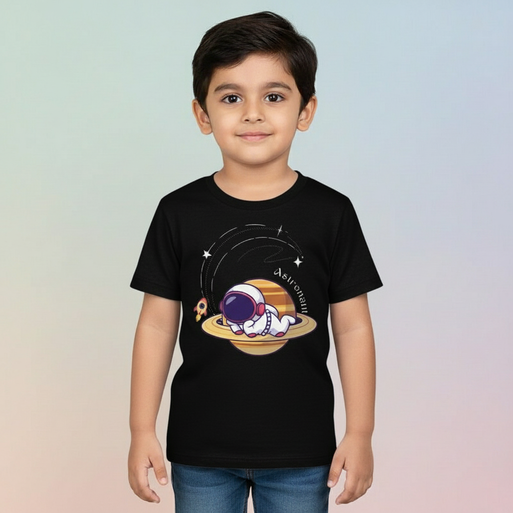 Toddler's Unisex T-shirt Astronaut and Planet Print