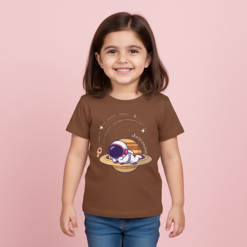 Toddler's Unisex T-shirt Astronaut and Planet Print