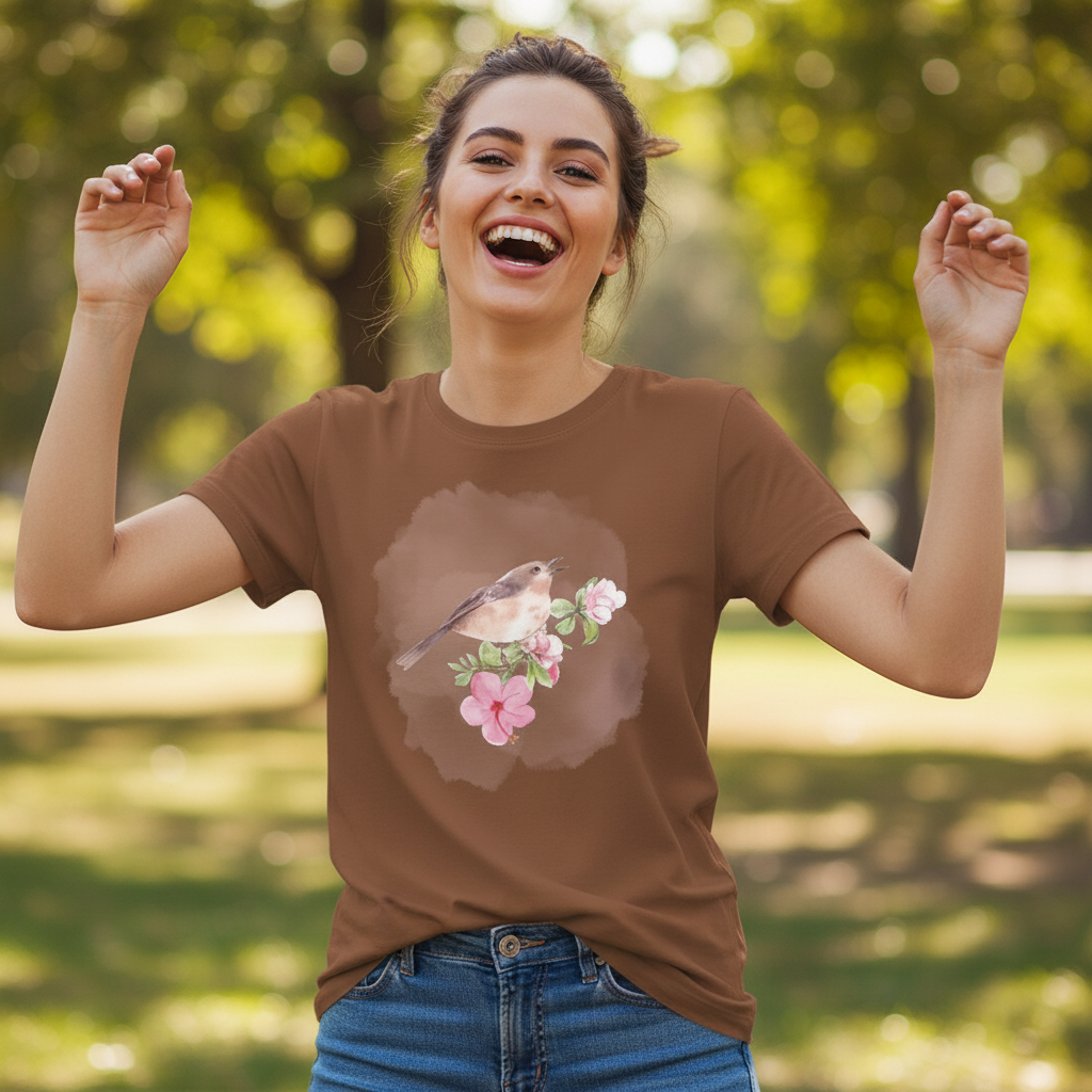 Women's Regular T-Shirt Bird Print