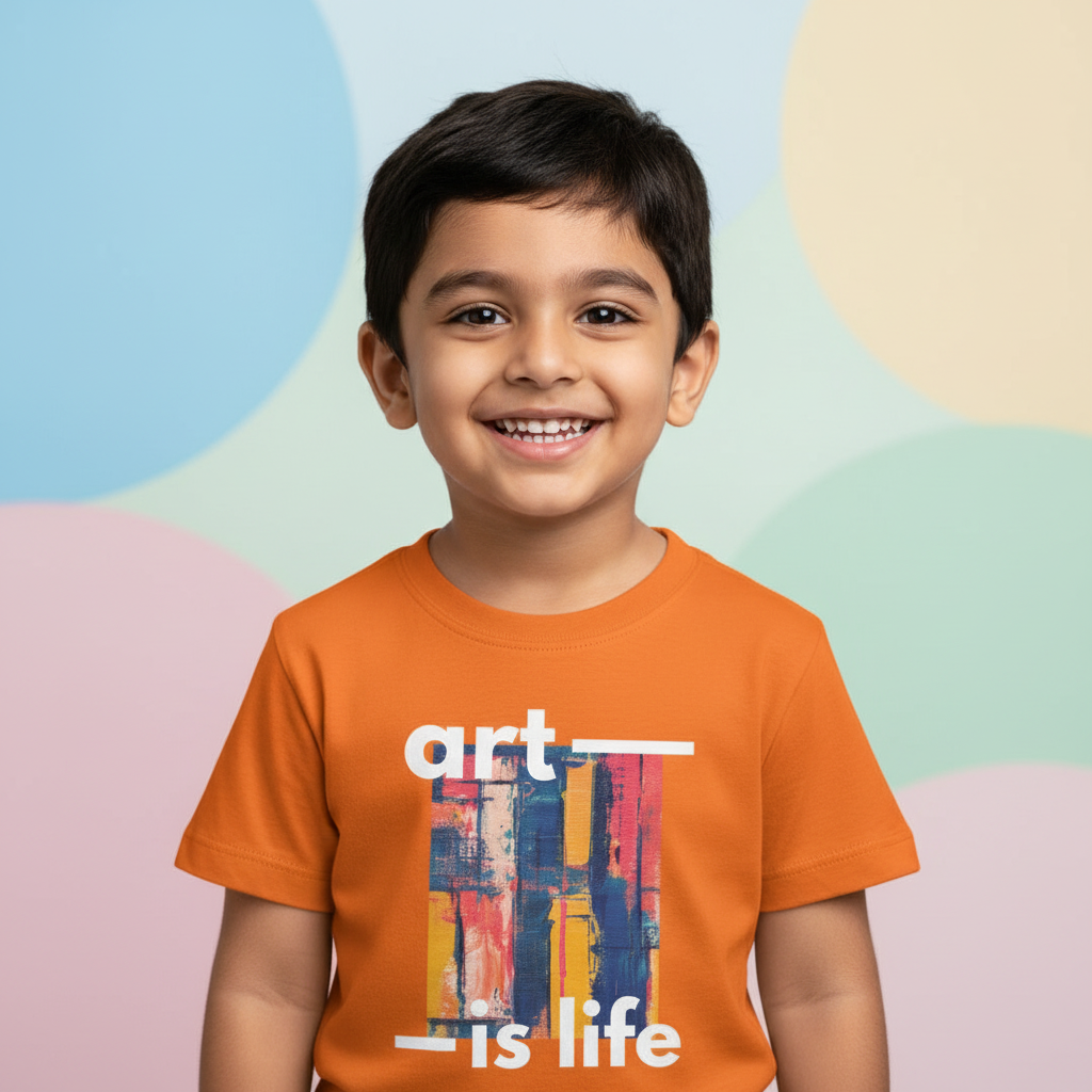 Kid's Unisex Regular T-shirt Art is Life Print