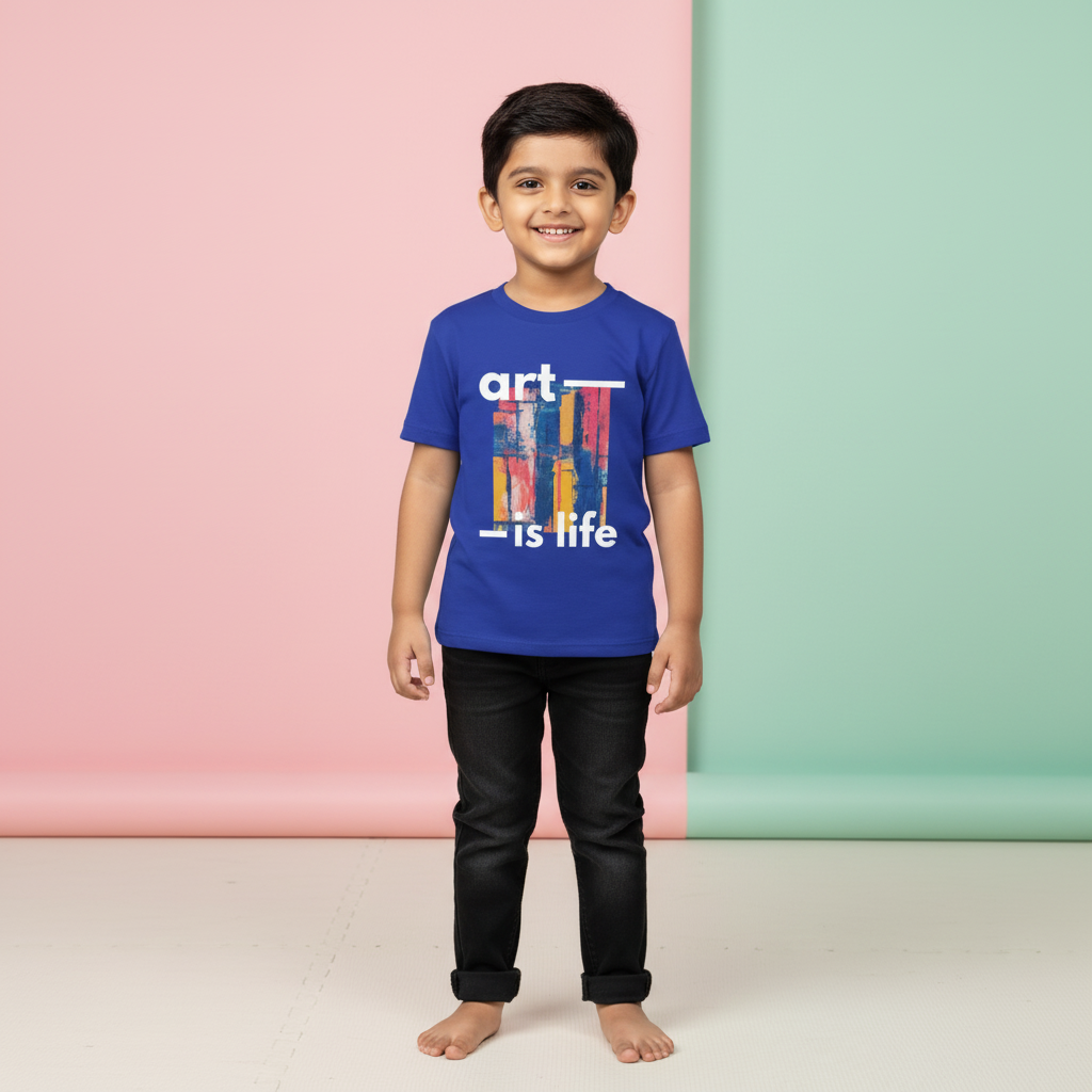 Kid's Unisex Regular T-shirt Art is Life Print